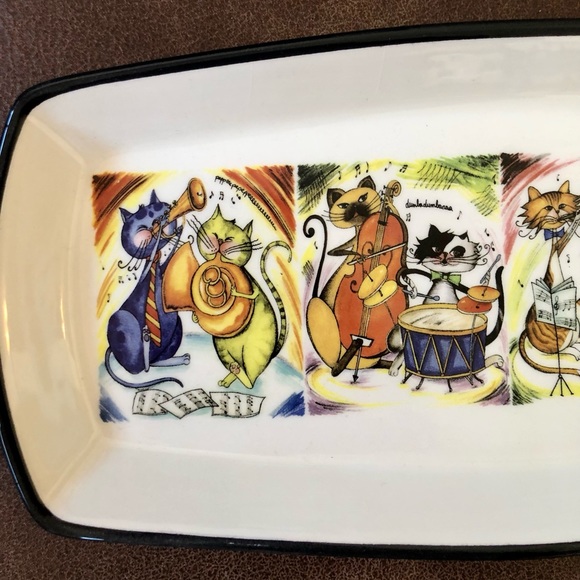Brunelli Musical Cats Dish Platter Made in Italy - Picture 3 of 5